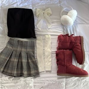 Cozy Red Boots with Bow Detail